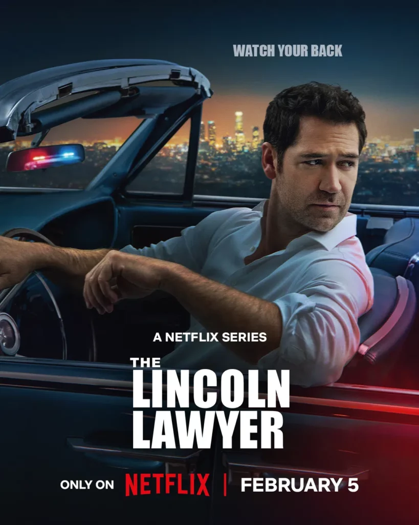 L'affiche promotionnelle de la saison 4 de Lincoln Lawyer, disponible le 5 février sur Netflix.