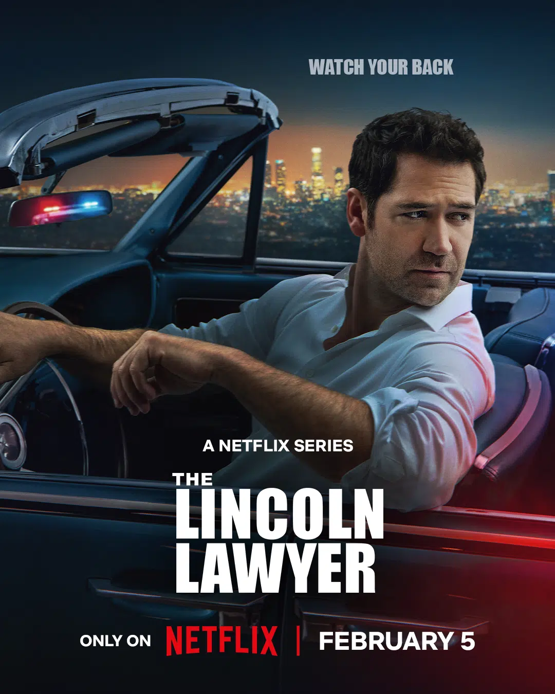 L'affiche promotionnelle de la saison 4 de Lincoln Lawyer, disponible le 5 février sur Netflix.